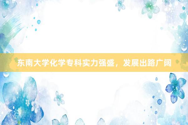 东南大学化学专科实力强盛，发展出路广阔